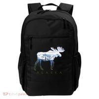 Alaska Day Moose Snowy Mountain Alaskan Tourist Backpack thumb 0