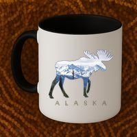 Alaska Day Moose Snowy Mountain Alaskan Tourist Coffee Mug thumb 2