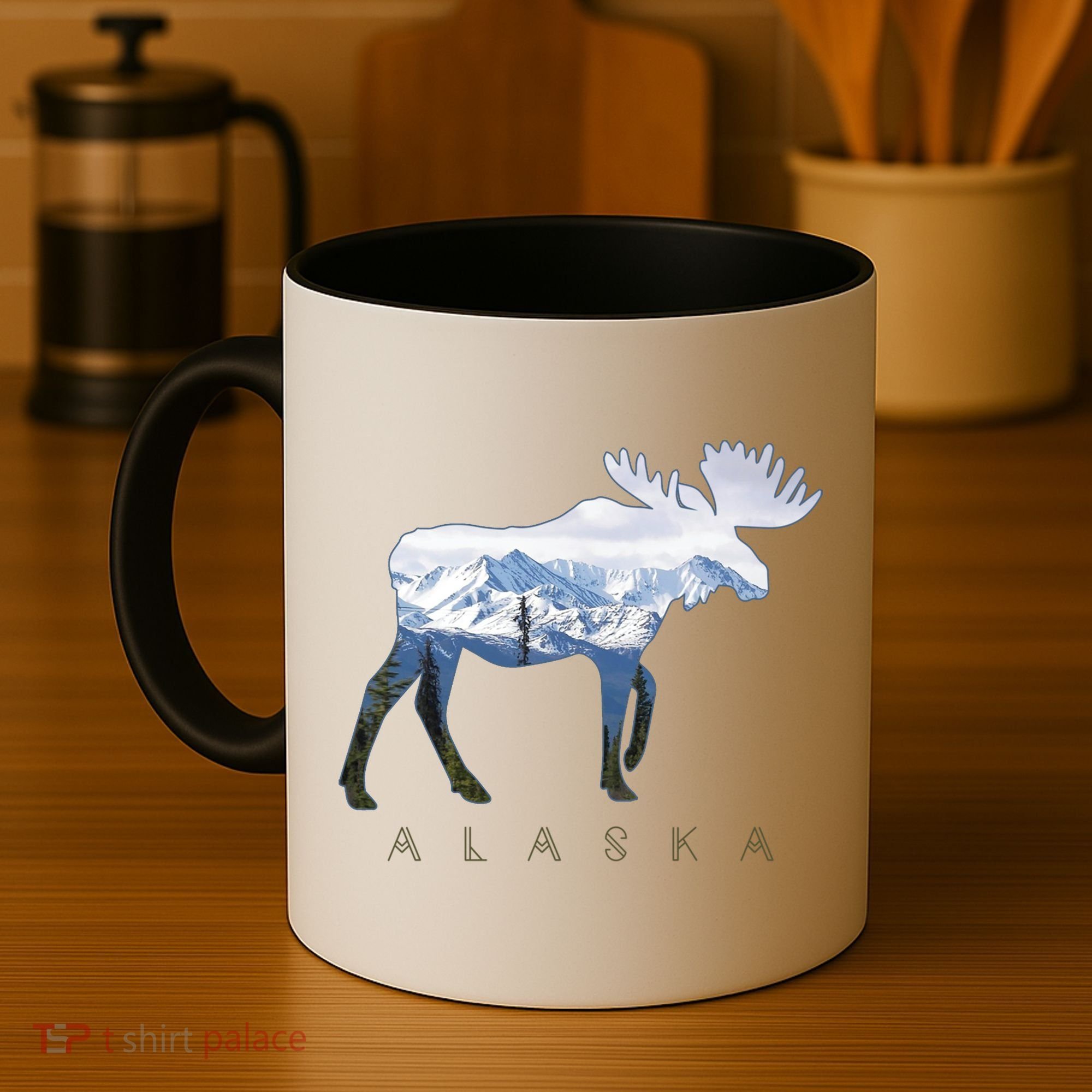 Alaska Day Moose Snowy Mountain Alaskan Tourist Coffee Mug