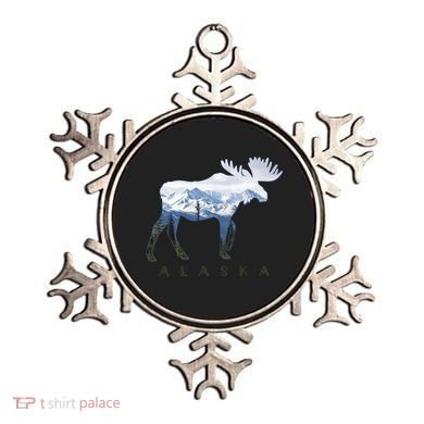 Alaska Day Moose Snowy Mountain Alaskan Tourist Ornament