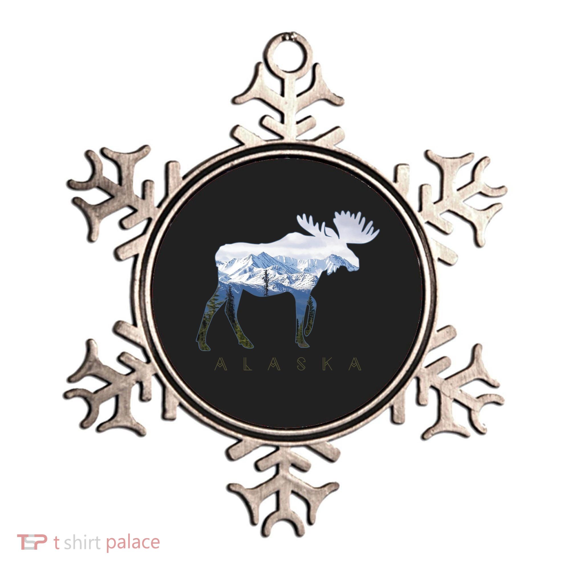 Alaska Day Moose Snowy Mountain Alaskan Tourist Ornament