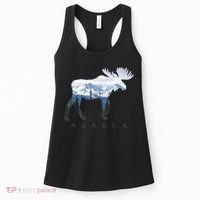 Alaska Day Moose Snowy Mountain Alaskan Tourist Women's Tank Top thumb 0