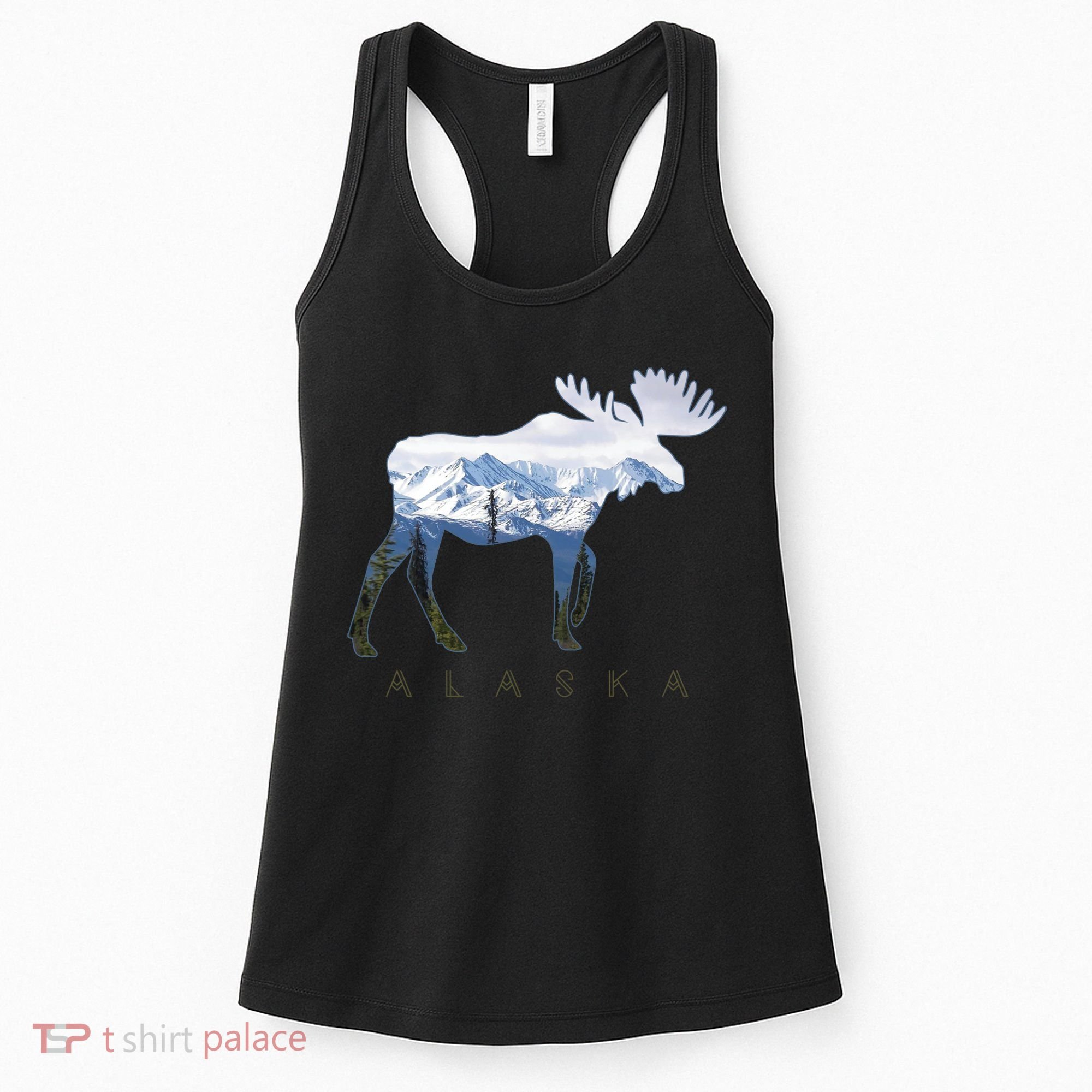 Alaska Day Moose Snowy Mountain Alaskan Tourist Women's Tank Top