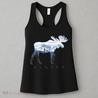 Alaska Day Moose Snowy Mountain Alaskan Tourist Women's Tank Top thumb 3