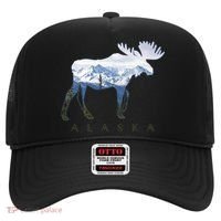 Alaska Day Moose Snowy Mountain Alaskan Tourist Hat thumb 0