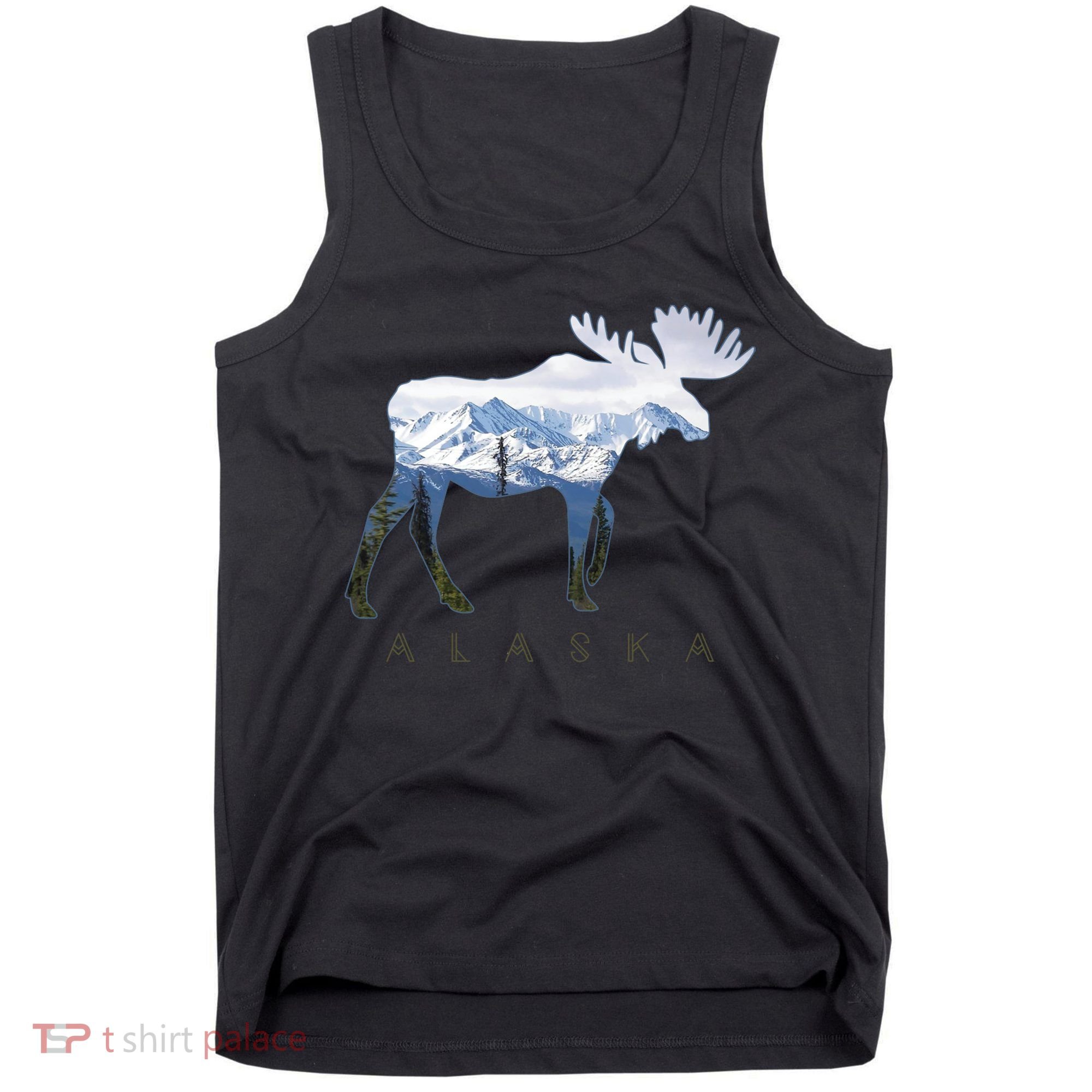 Alaska Day Moose Snowy Mountain Alaskan Tourist Tank Top