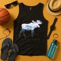 Alaska Day Moose Snowy Mountain Alaskan Tourist Tank Top thumb 4