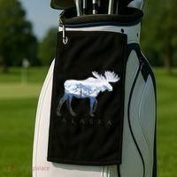 Alaska Day Moose Snowy Mountain Alaskan Tourist Golf Towel thumb 2