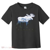 Alaska Day Moose Snowy Mountain Alaskan Tourist Toddler T-Shirt thumb 0