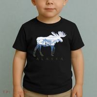 Alaska Day Moose Snowy Mountain Alaskan Tourist Toddler T-Shirt thumb 2