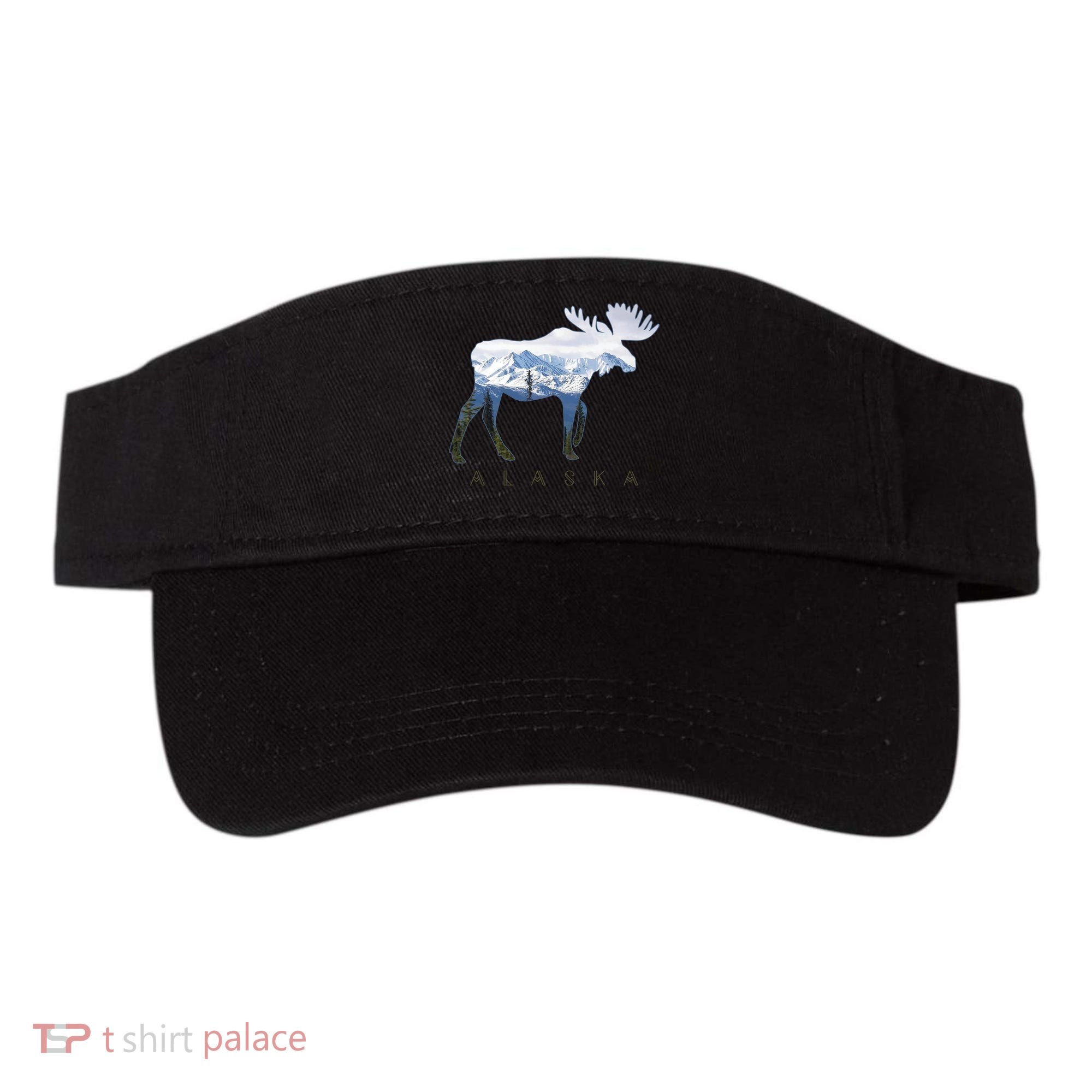 Alaska Day Moose Snowy Mountain Alaskan Tourist Visor