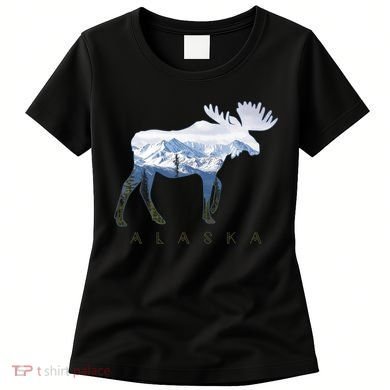 Alaska Day Moose Snowy Mountain Alaskan Tourist Women's T-Shirt
