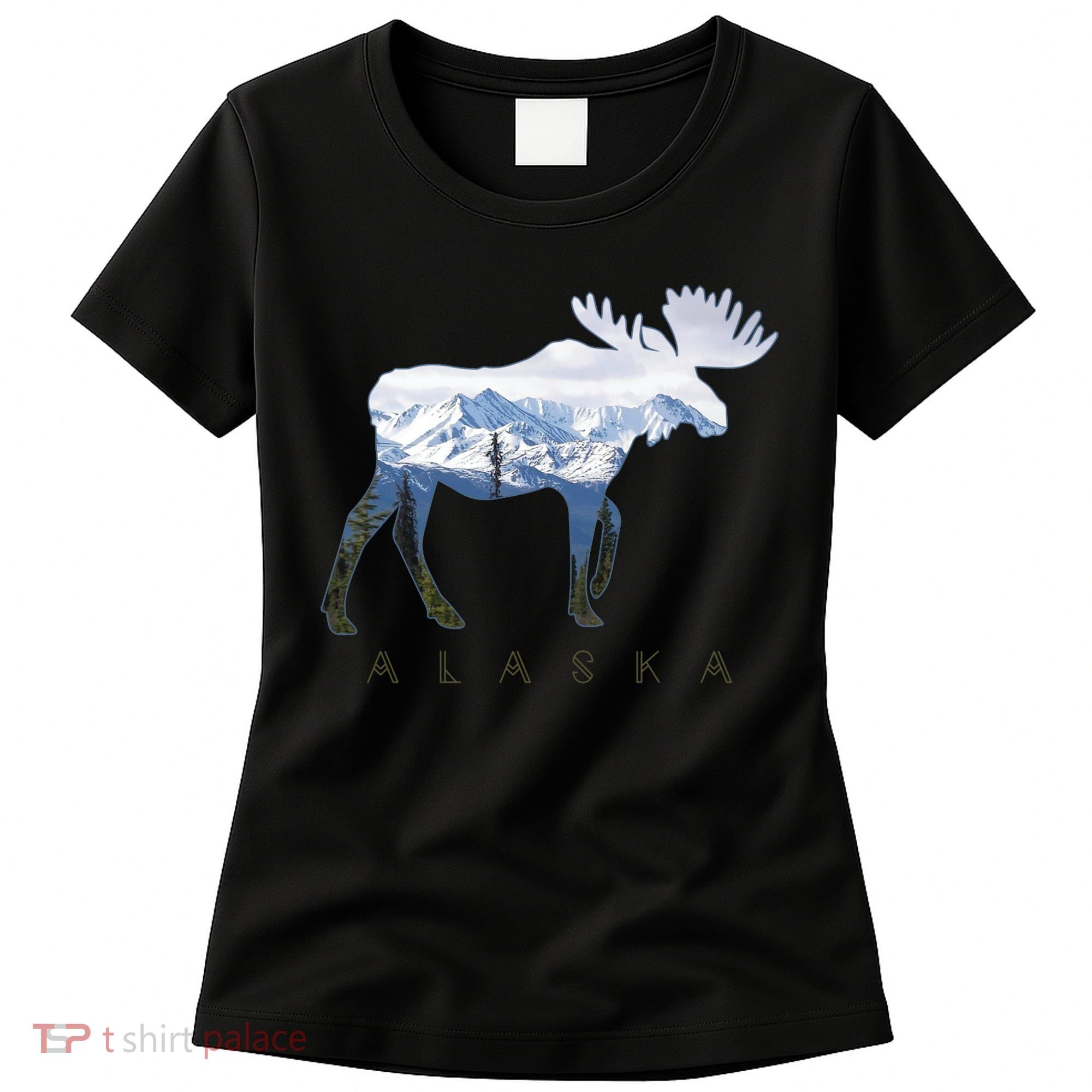 Alaska Day Moose Snowy Mountain Alaskan Tourist Women's T-Shirt