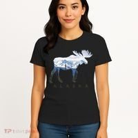 Alaska Day Moose Snowy Mountain Alaskan Tourist Women's T-Shirt thumb 4
