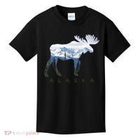 Alaska Day Moose Snowy Mountain Alaskan Tourist Kids T-Shirt thumb 0