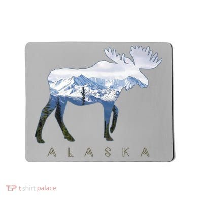 Alaska Day Moose Snowy Mountain Alaskan Tourist Mousepad