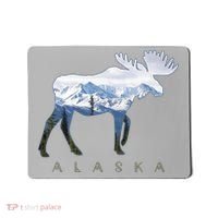 Alaska Day Moose Snowy Mountain Alaskan Tourist Mousepad thumb 0
