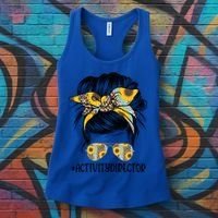 Activity Director Messy Hair Bun Sunflower Healthcare Gift Women's Tank Top thumb 3