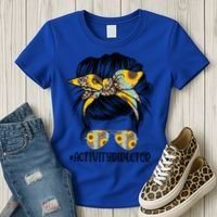 Activity Director Messy Hair Bun Sunflower Healthcare Gift Women's T-Shirt thumb 3
