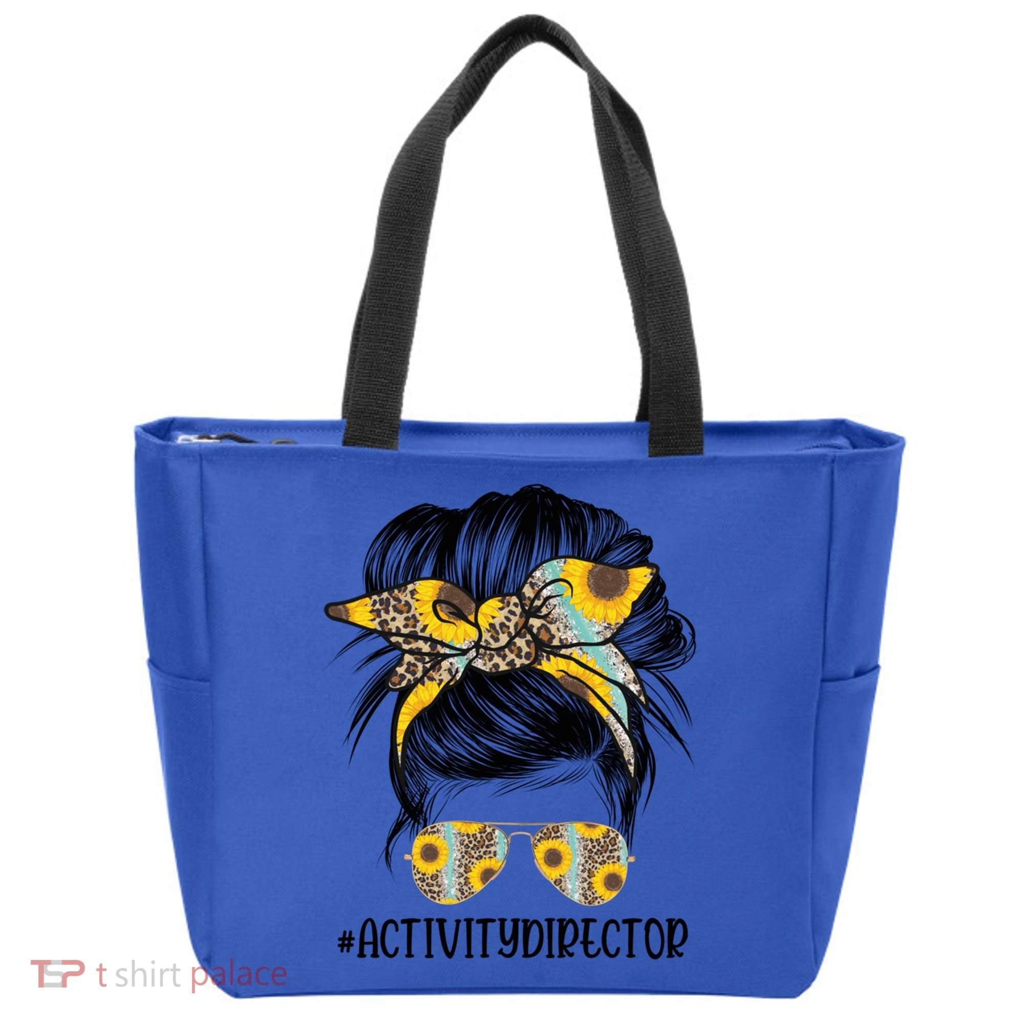 Activity Director Messy Hair Bun Sunflower Healthcare Gift Tote Bag