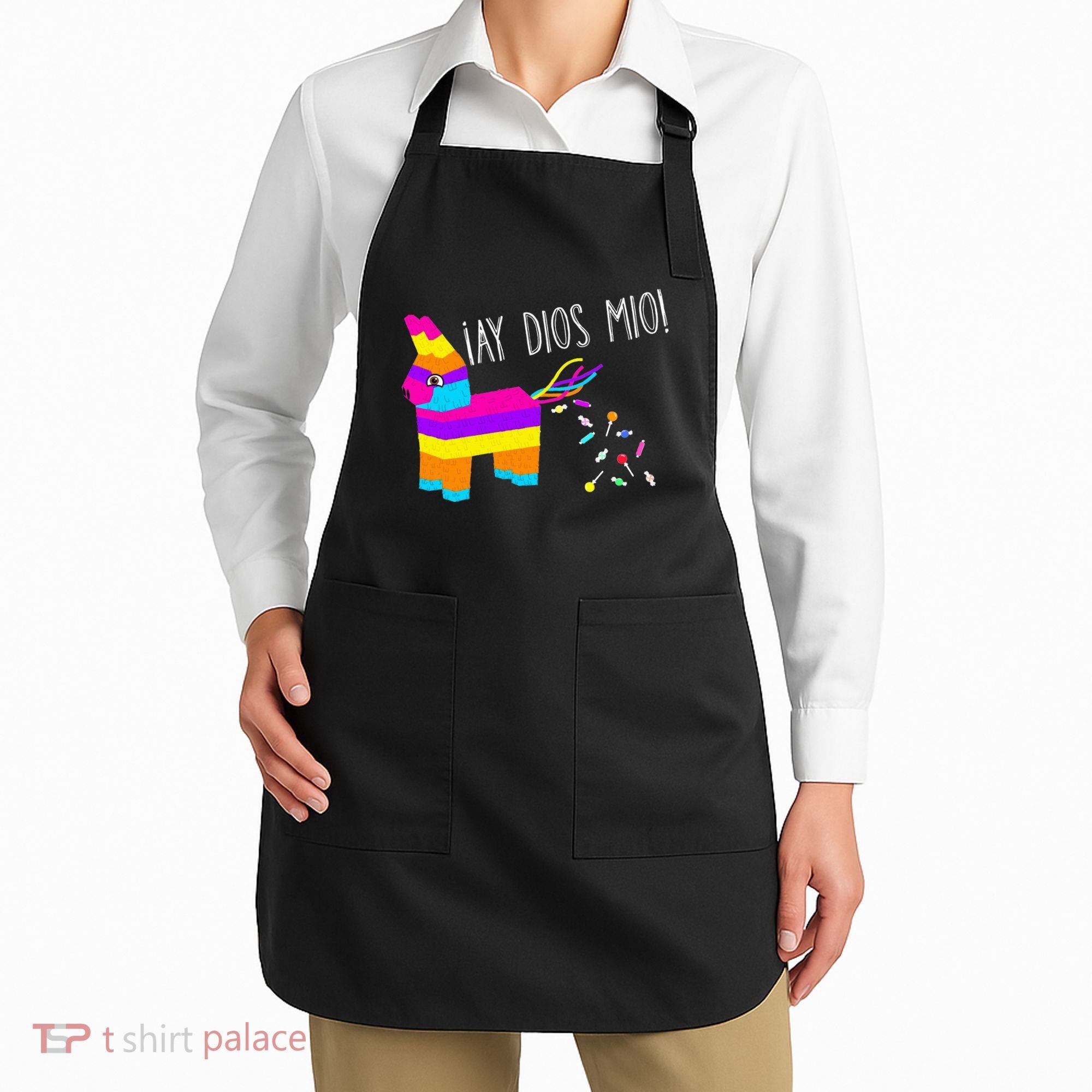 ¡Ay Dios Mio! Piñata Problems Worried Burro Pinata has Candy Accident Classic Apron