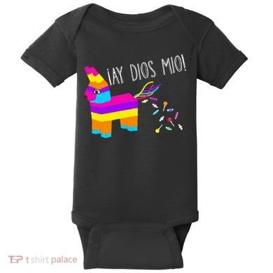 ¡Ay Dios Mio! Piñata Problems Worried Burro Pinata has Candy Accident Classic Baby Bodysuit