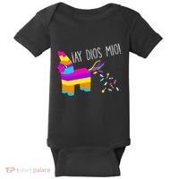 ¡Ay Dios Mio! Piñata Problems Worried Burro Pinata has Candy Accident Classic Baby Bodysuit thumb 0