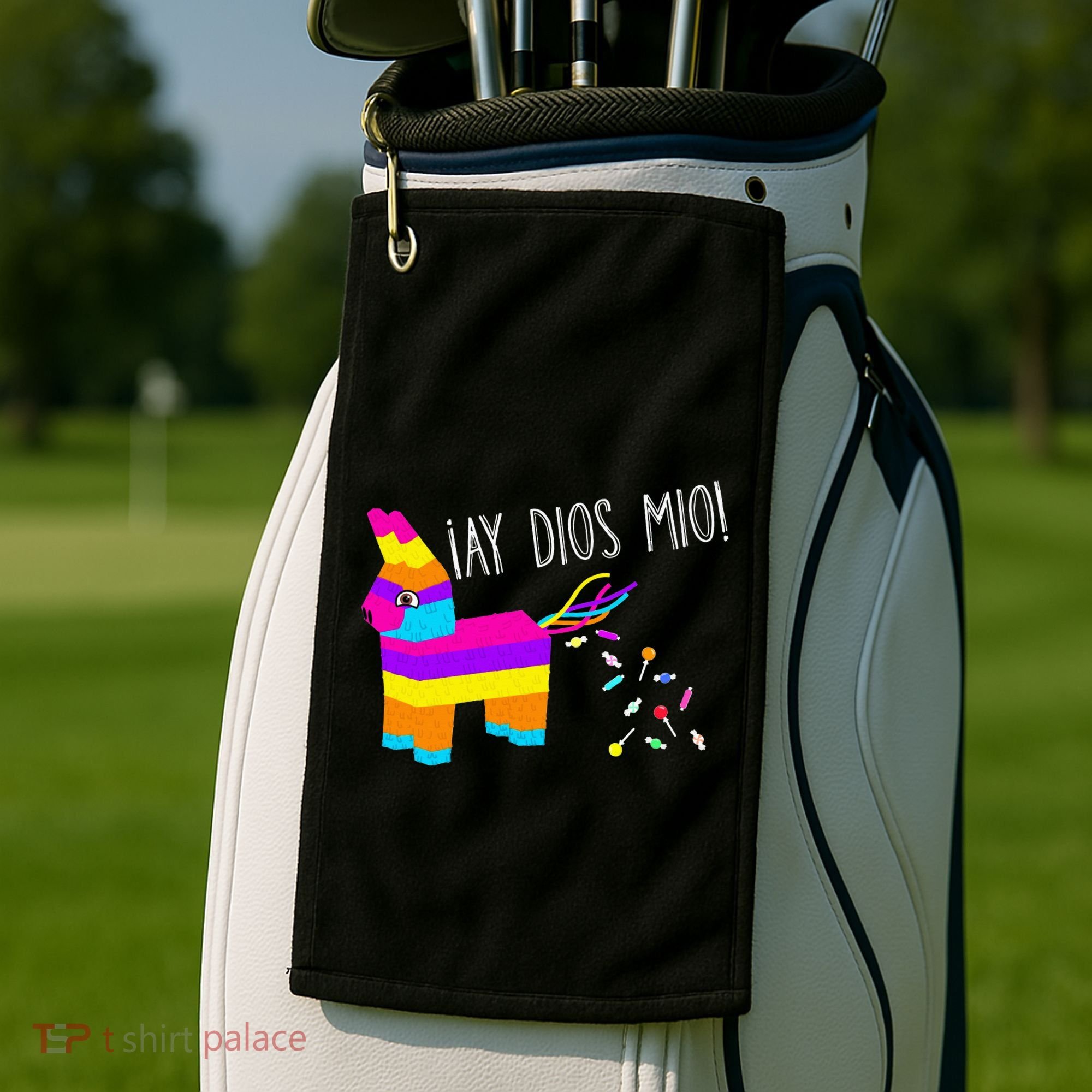 ¡Ay Dios Mio! Piñata Problems Worried Burro Pinata has Candy Accident Classic Golf Towel