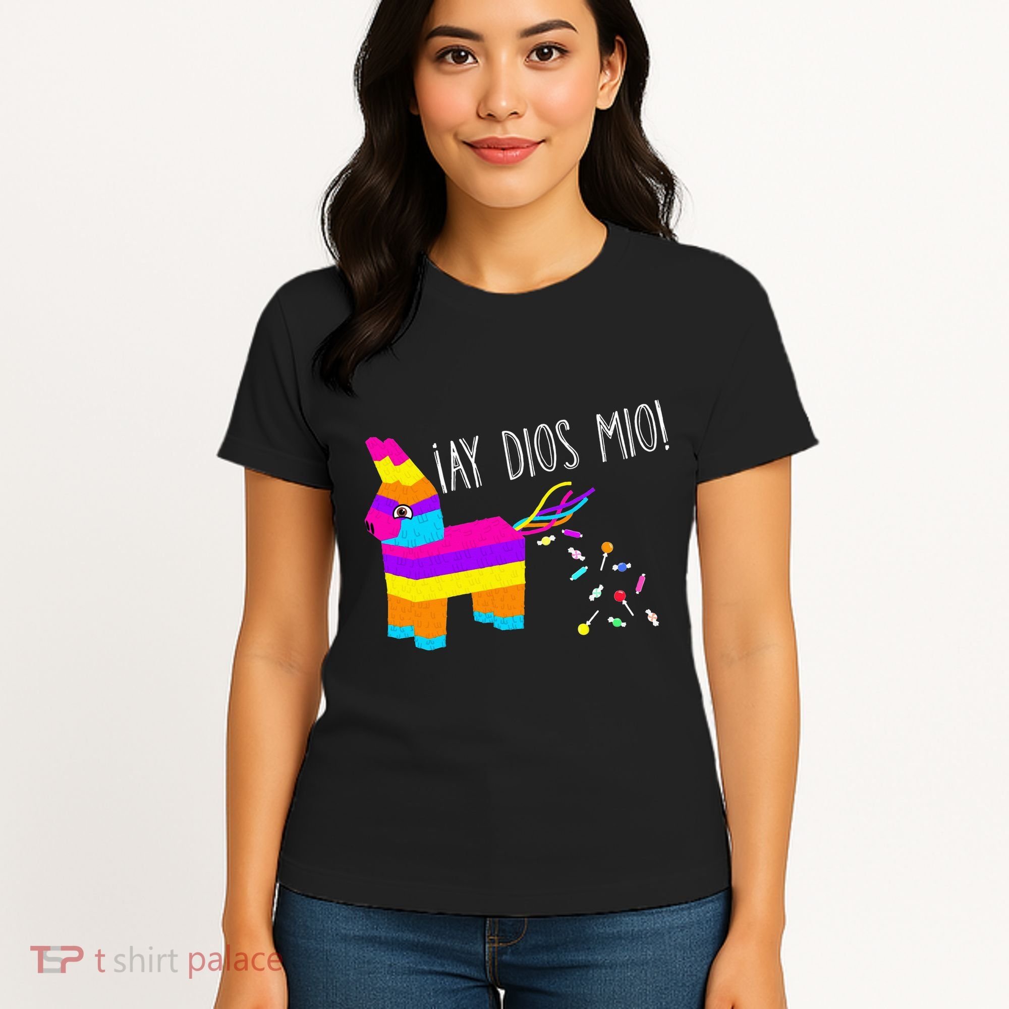 ¡Ay Dios Mio! Piñata Problems Worried Burro Pinata has Candy Accident Classic Women's T-Shirt