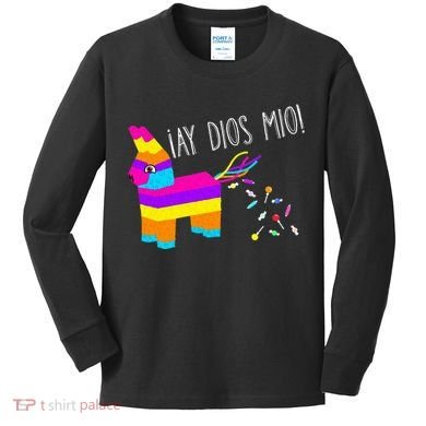 ¡Ay Dios Mio! Piñata Problems Worried Burro Pinata has Candy Accident Classic Kids Long Sleeve Shirt