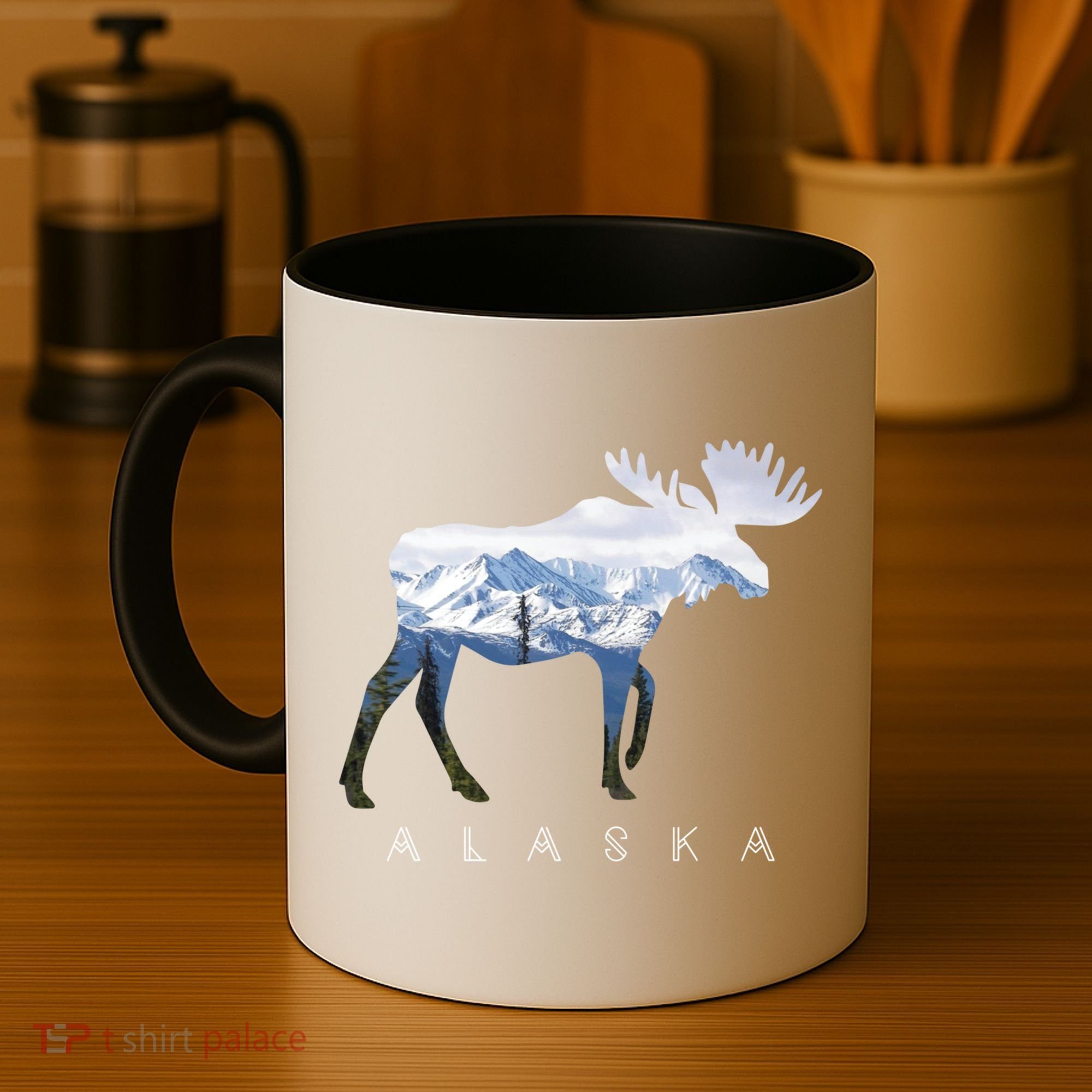 Alaska Day Moose Snowy Mountain Alaskan Tourist Or Resident Gift Coffee Mug