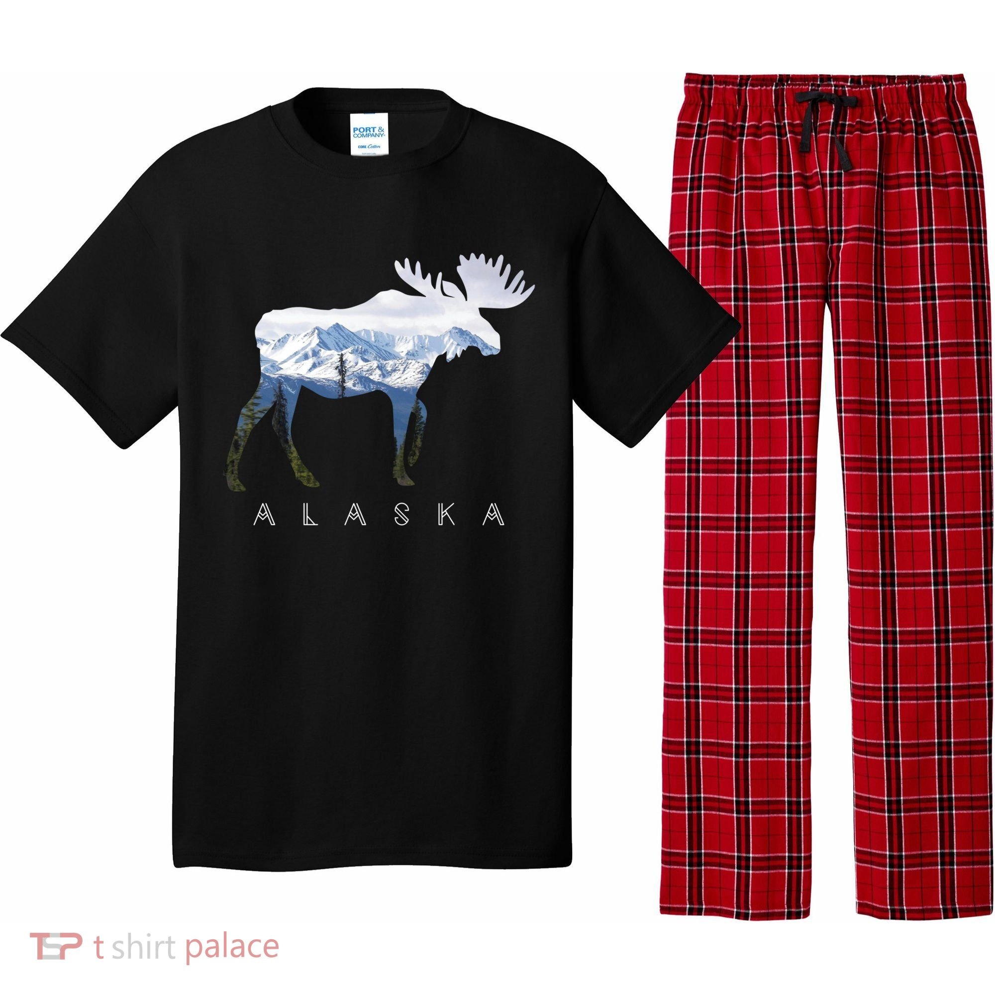 Alaska Day Moose Snowy Mountain Alaskan Tourist Or Resident Gift Pajama Set