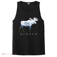 Alaska Day Moose Snowy Mountain Alaskan Tourist Or Resident Gift PosiCharge Competitor Tank thumb 0