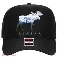Alaska Day Moose Snowy Mountain Alaskan Tourist Or Resident Gift Hat thumb 0