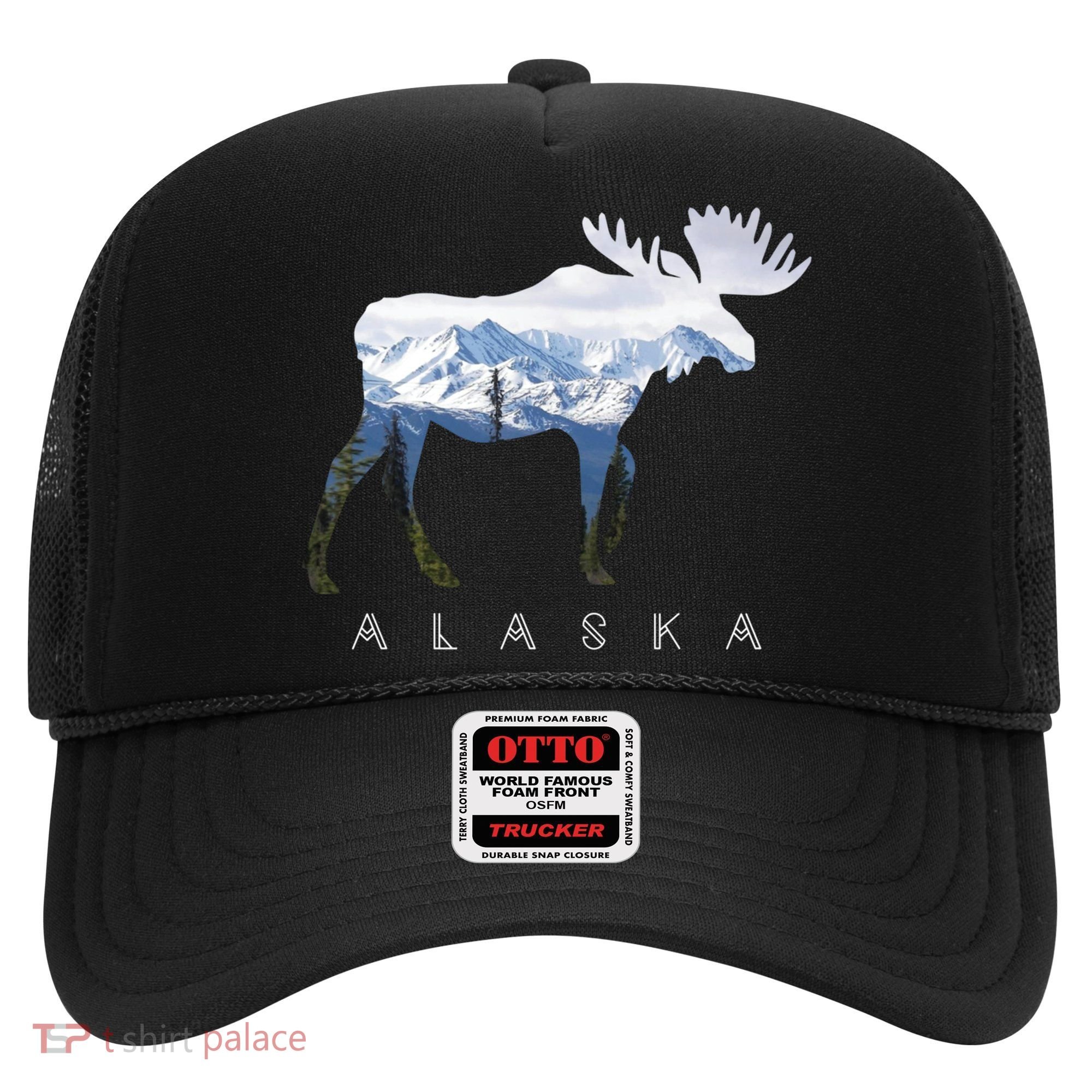Alaska Day Moose Snowy Mountain Alaskan Tourist Or Resident Gift Hat