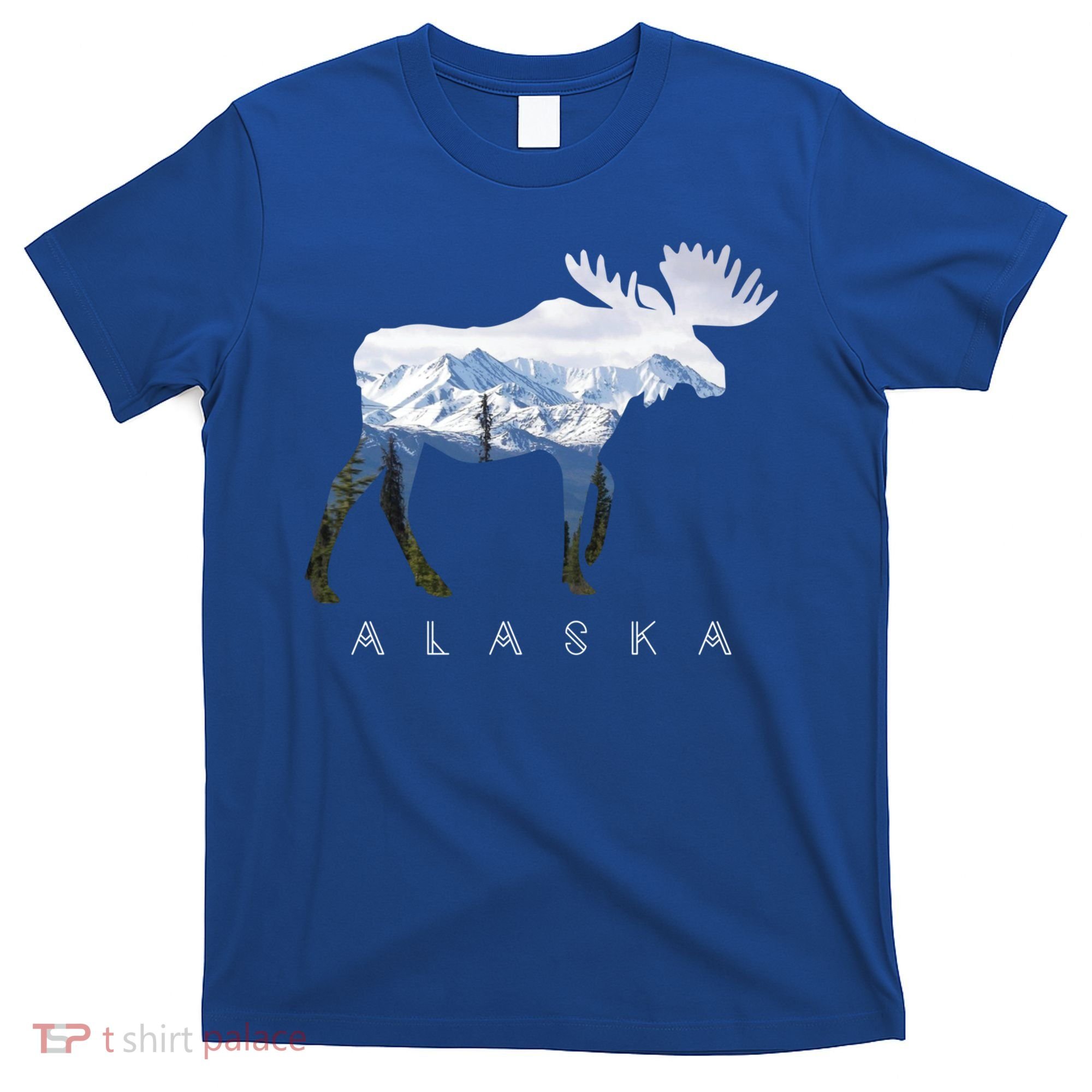 Alaska Day Moose Snowy Mountain Alaskan Tourist Or Resident Gift T-Shirt