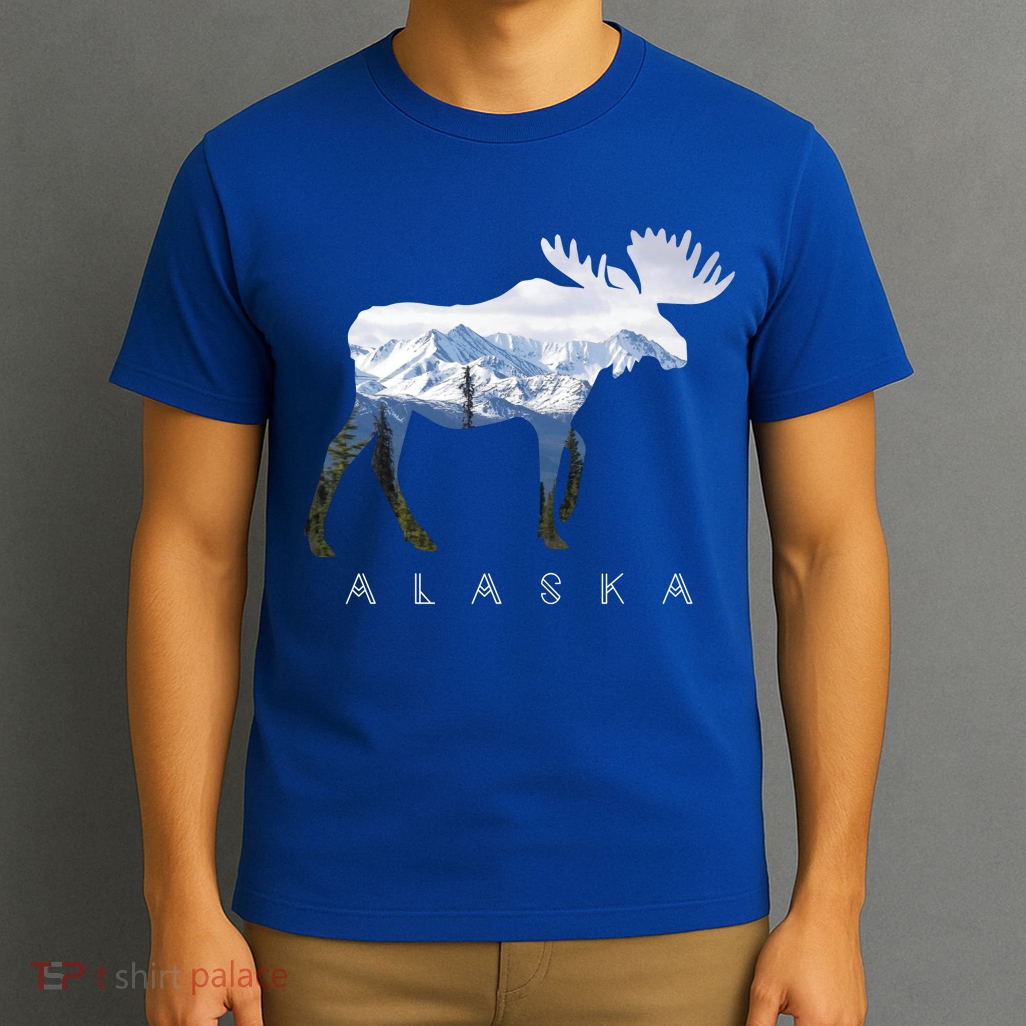 Alaska Day Moose Snowy Mountain Alaskan Tourist Or Resident Gift T-Shirt