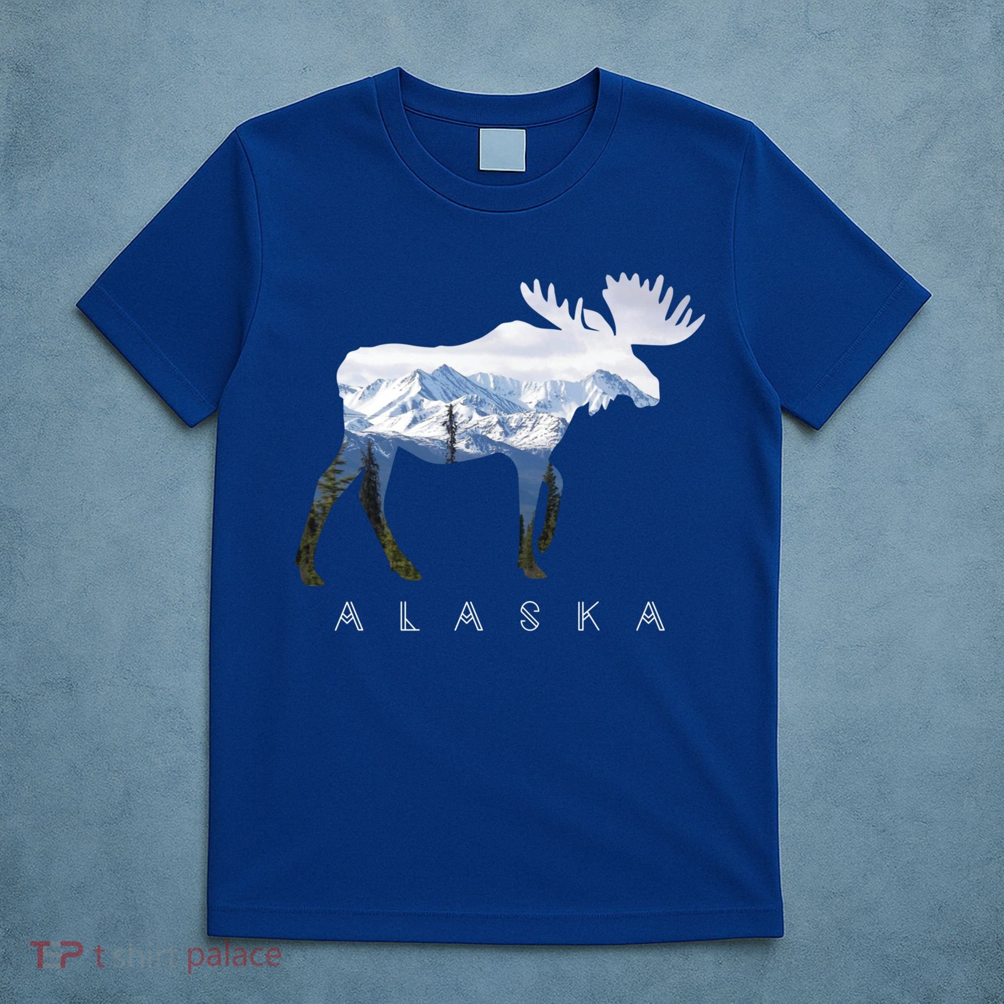 Alaska Day Moose Snowy Mountain Alaskan Tourist Or Resident Gift T-Shirt