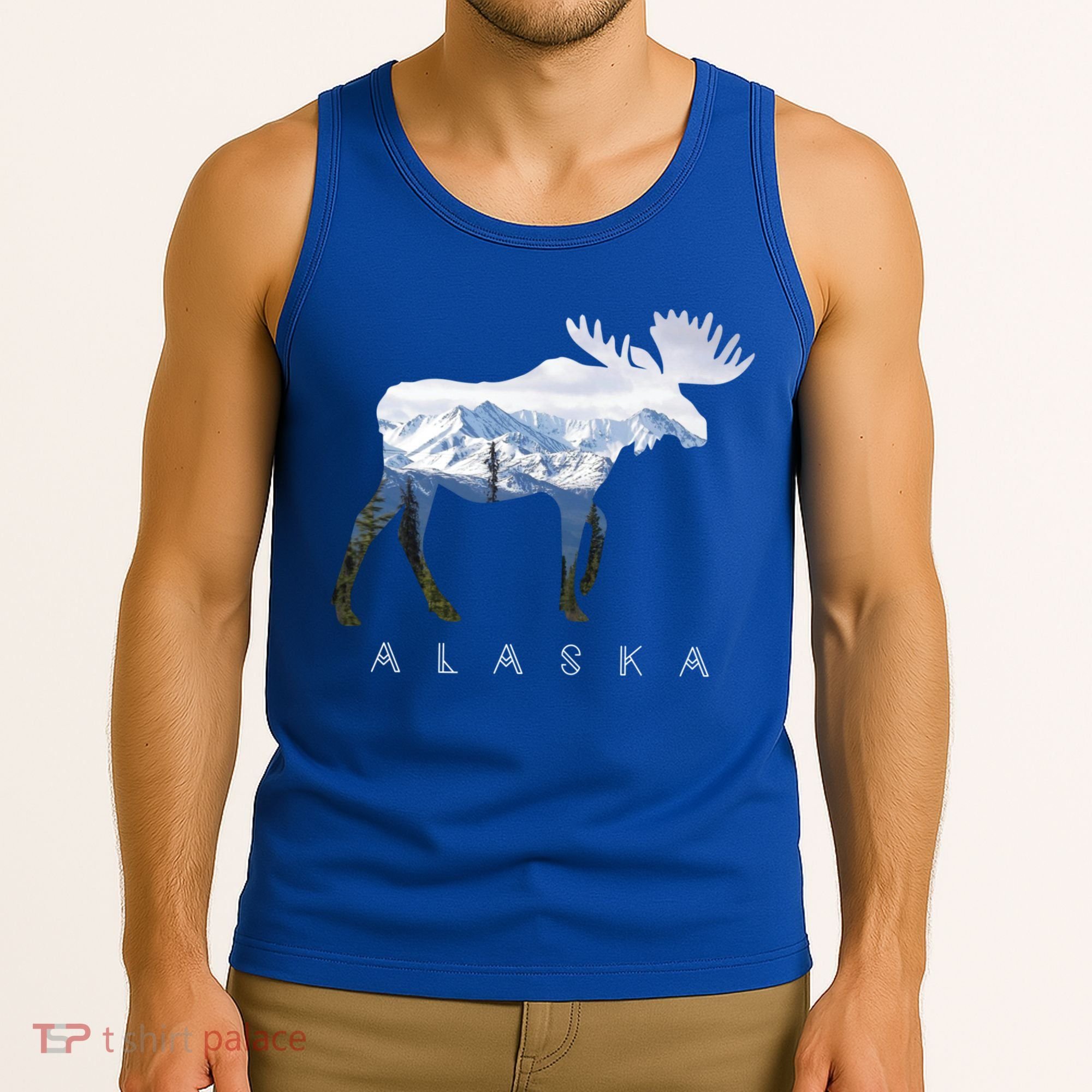 Alaska Day Moose Snowy Mountain Alaskan Tourist Or Resident Gift Tank Top