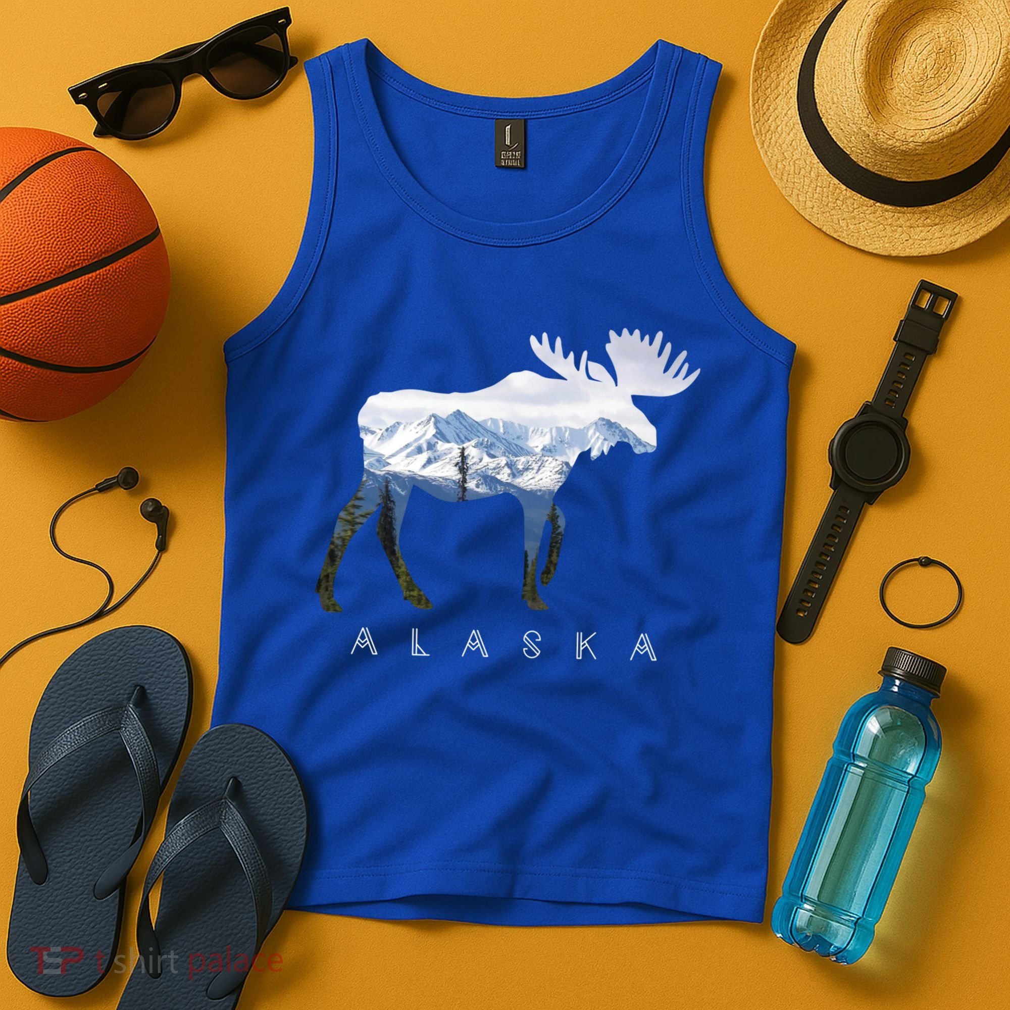 Alaska Day Moose Snowy Mountain Alaskan Tourist Or Resident Gift Tank Top