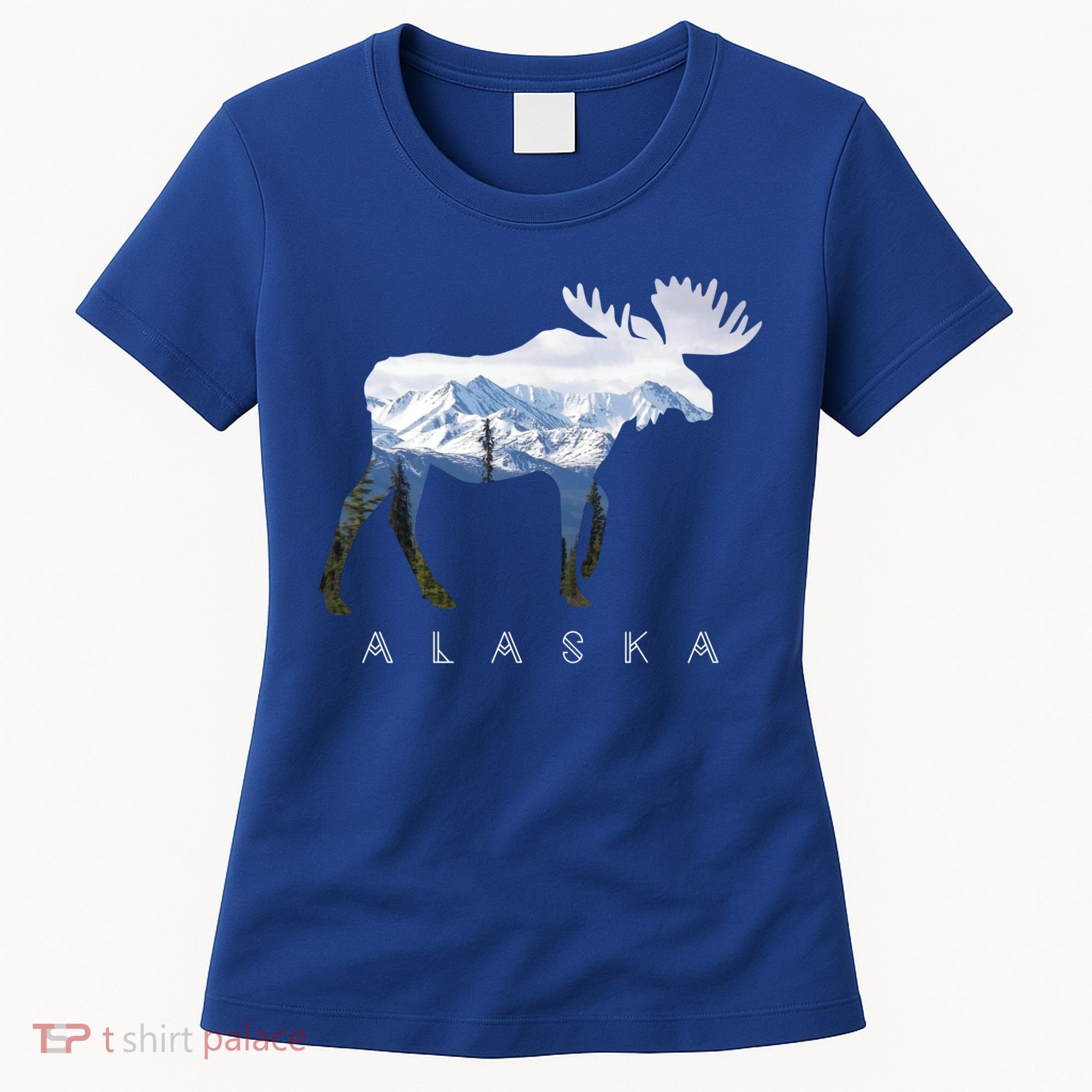 Alaska Day Moose Snowy Mountain Alaskan Tourist Or Resident Gift Women's T-Shirt
