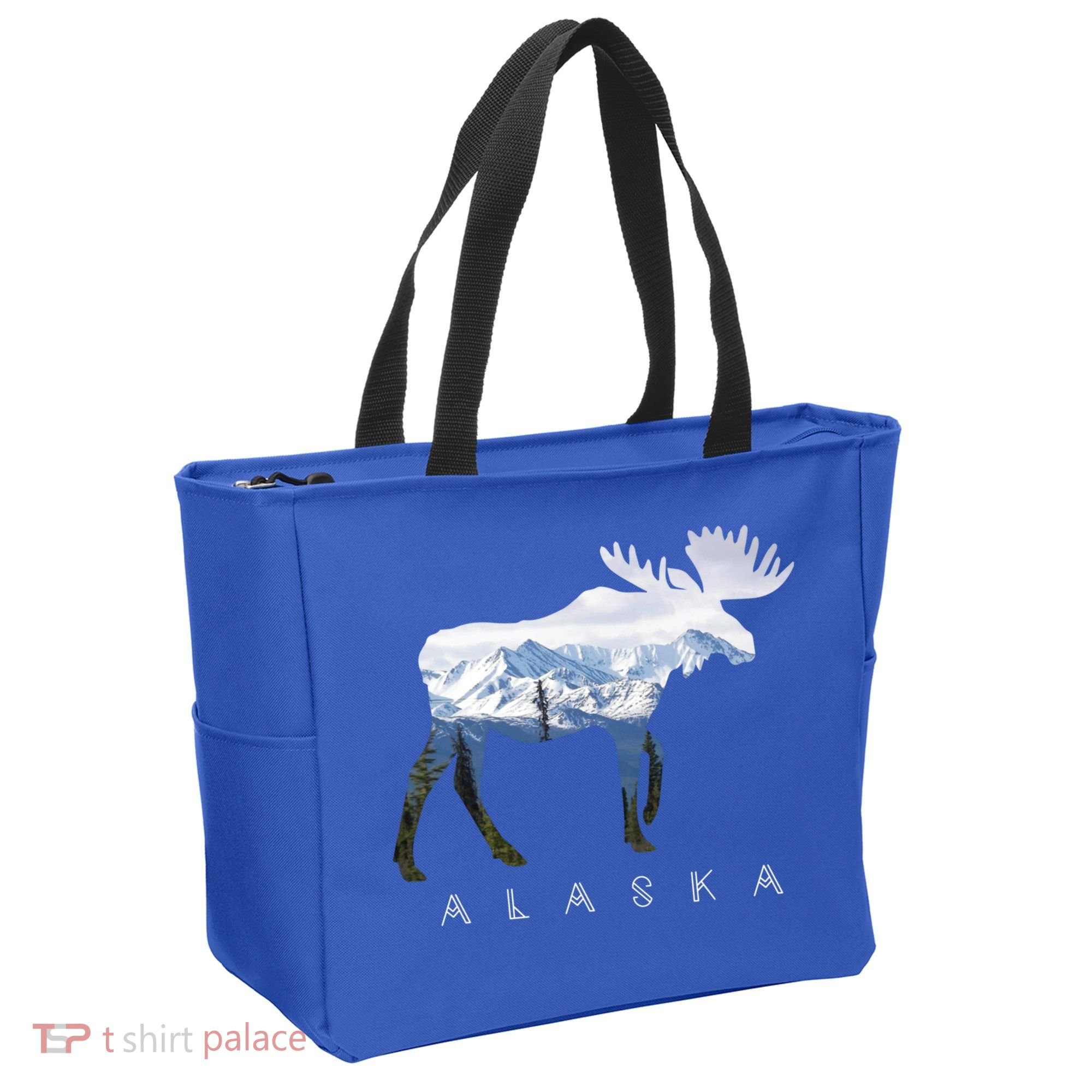 Alaska Day Moose Snowy Mountain Alaskan Tourist Or Resident Gift Tote Bag