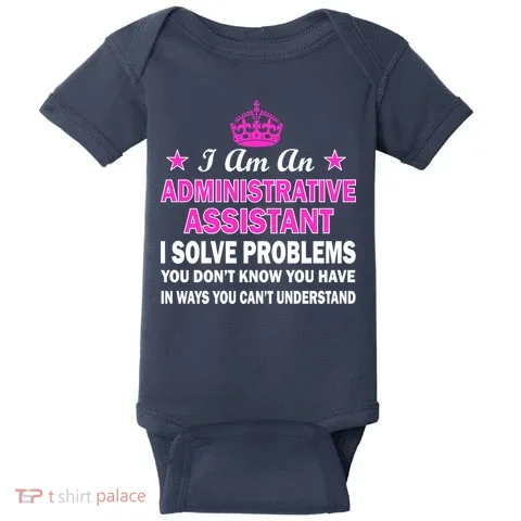 Administrative Assistant Solving Problems Baby Bodysuit in the selected color