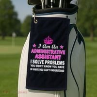Administrative Assistant Solving Problems Golf Towel thumb 2