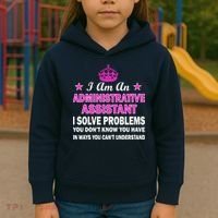 Administrative Assistant Solving Problems Kids Hoodie thumb 3