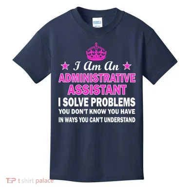 Administrative Assistant Solving Problems Kids T-Shirt