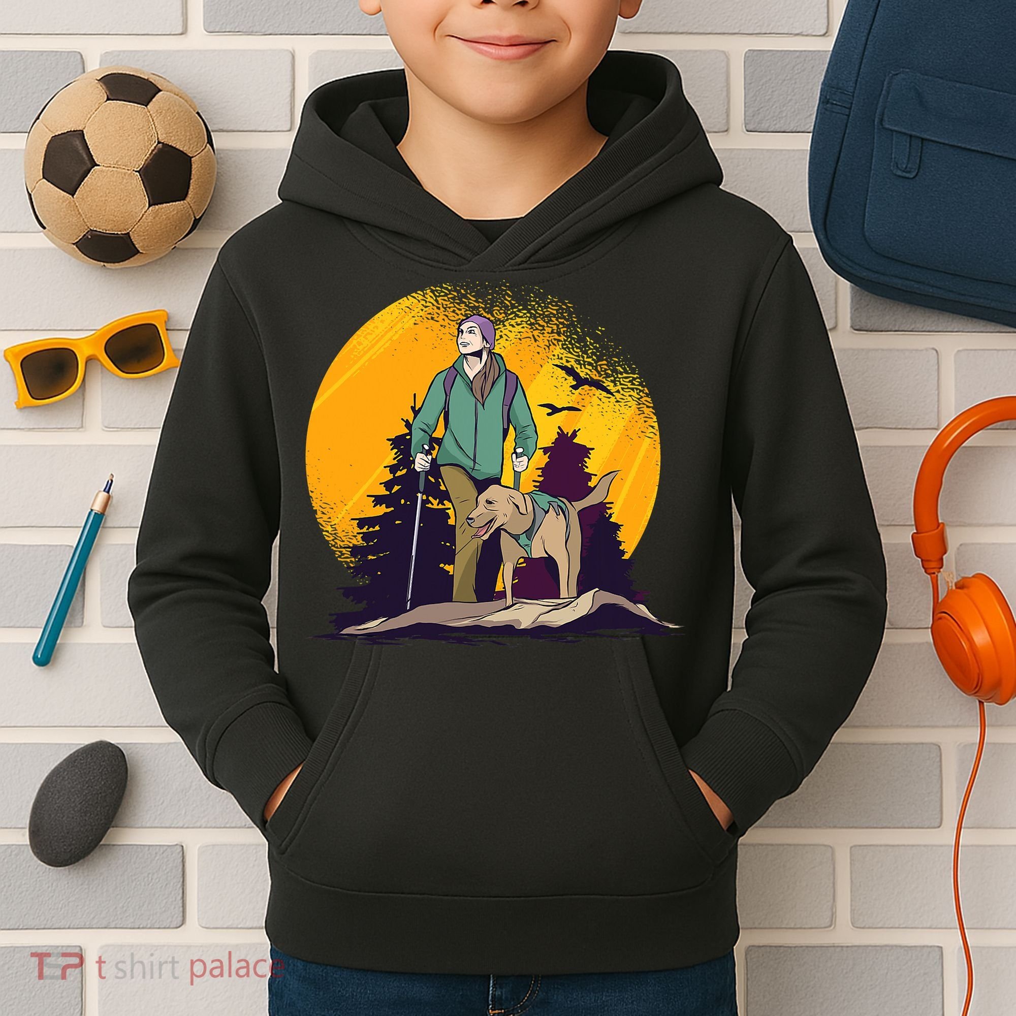 Adventure Dog Nature Adventure Camping Gear Present Kids Hoodie