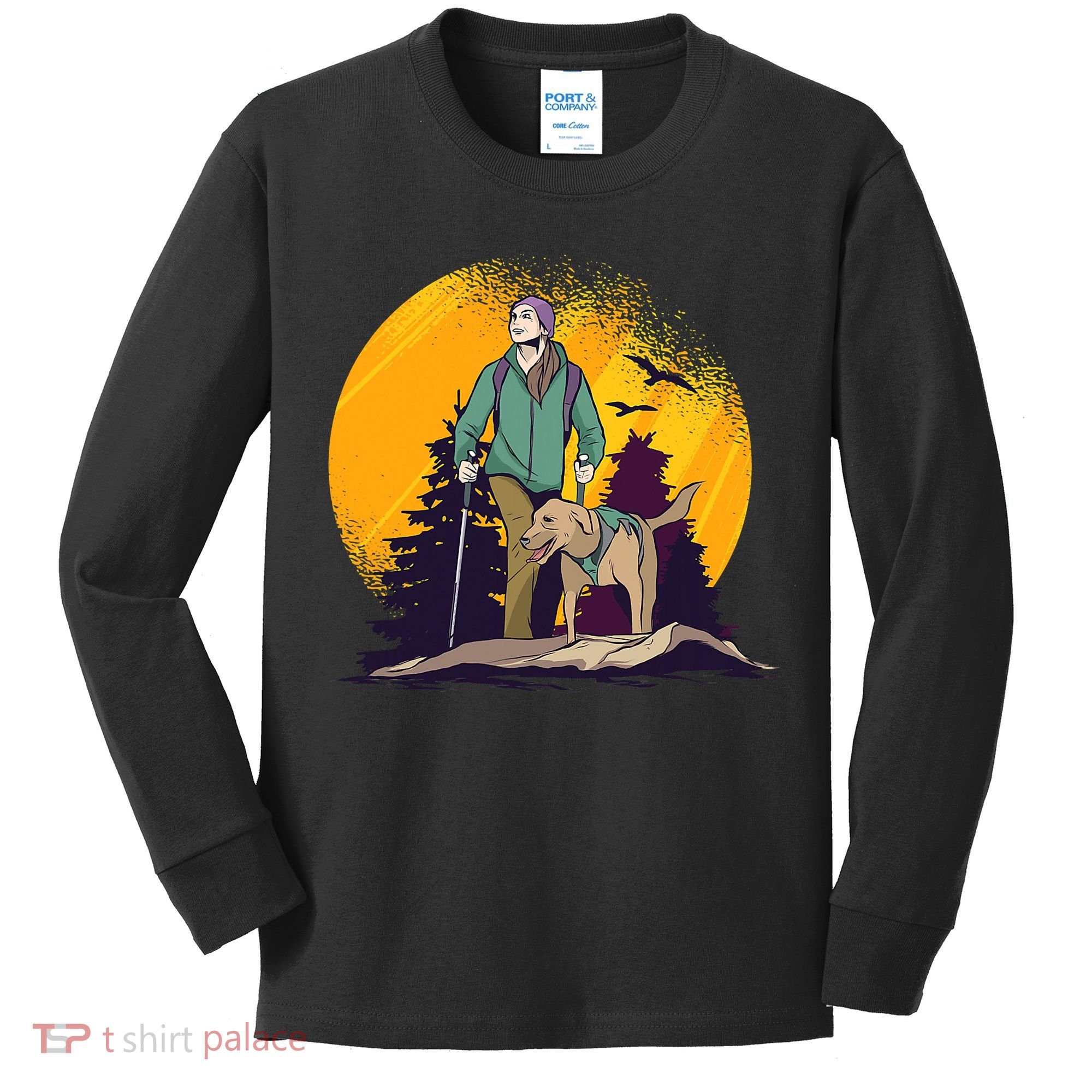 Adventure Dog Nature Adventure Camping Gear Present Kids Long Sleeve Shirt