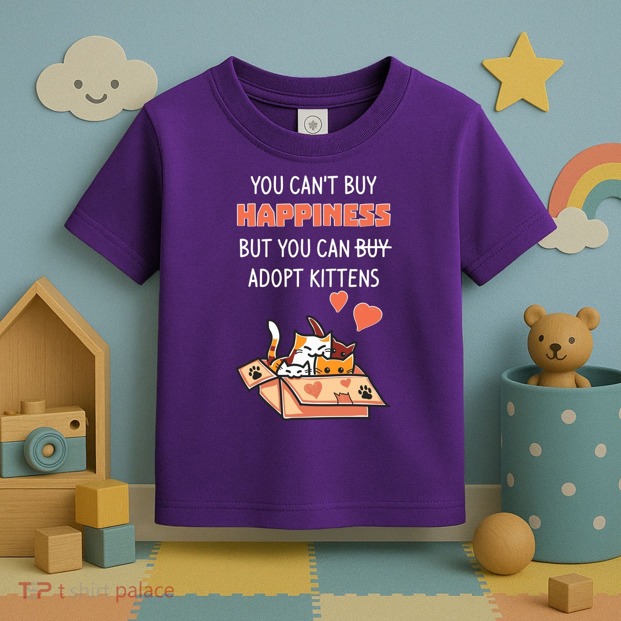 Adopt Kittens Buy Happiness Toddler T-Shirt