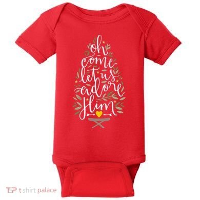Adore Him Baby Jesus Christmas Baby Bodysuit
